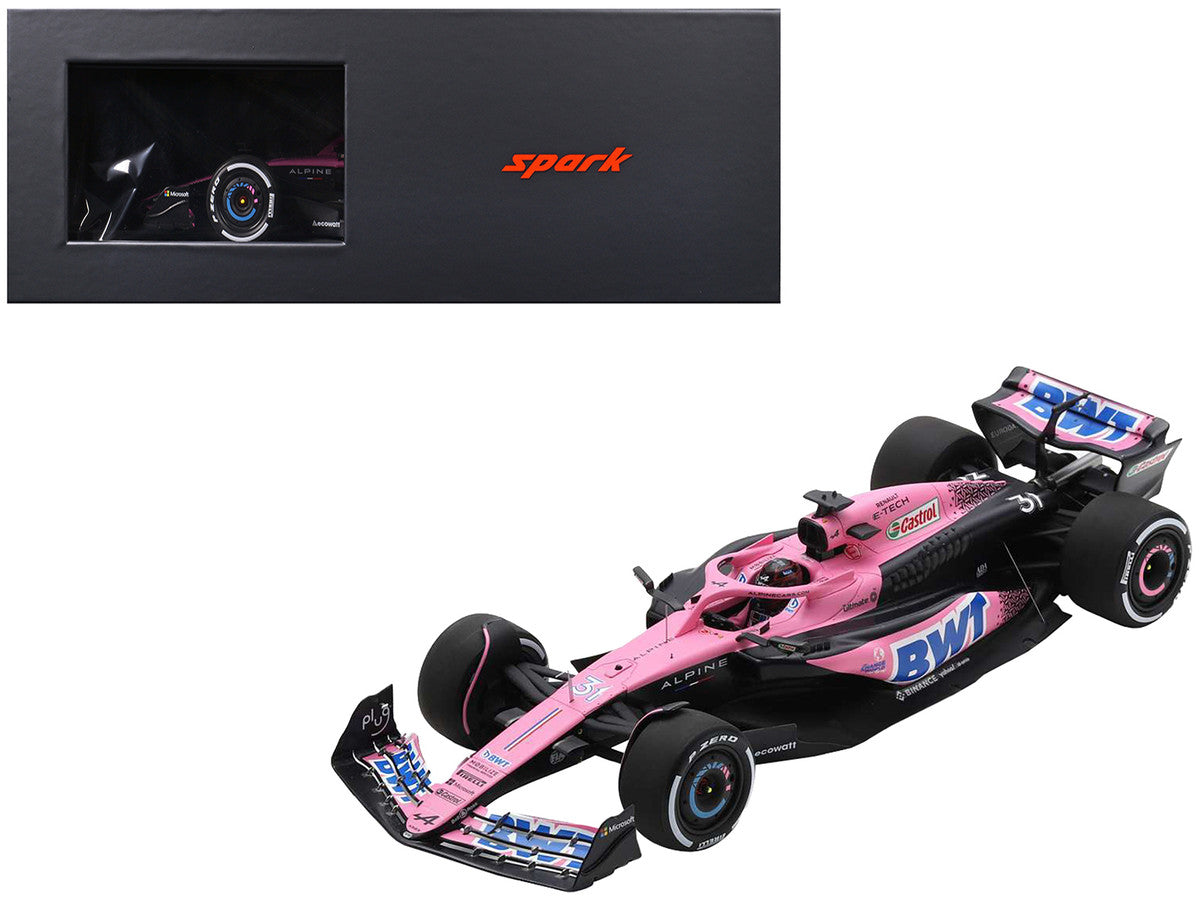 Alpine A523 #31 Esteban Ocon "BWT" Formula One F1 Saudi Arabian GP (2023) with Acrylic Display Case 1/18 Model Car by Spark-2