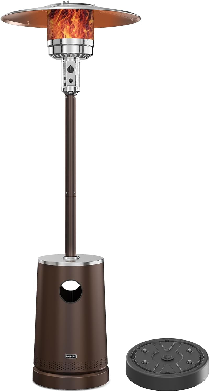 50,000 BTU Patio Heater with Sand Box, Table Design, Double-Layer Stainless Steel Burner, Wheels, Triple Protection System, Outdoor Heater for Home and Residential, Pinecone-0