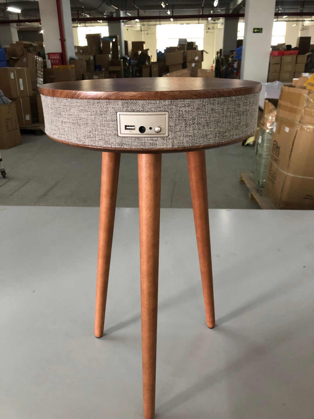 Bluetooth Speaker Small Coffee Table with Wireless Charging | Modern Creative Round Table-4