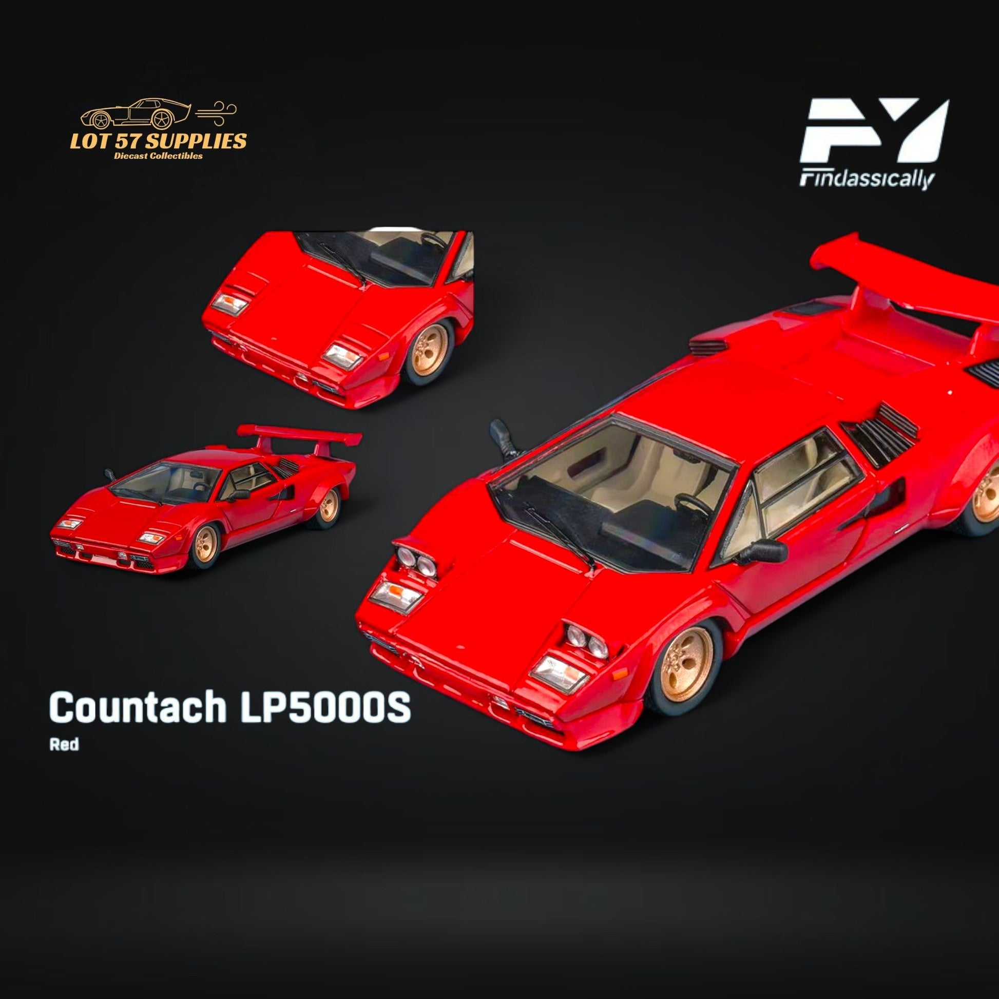 (Pre-Order) FindClassically Lamborghini Countach LP5000 S Red Tail 1:64-0