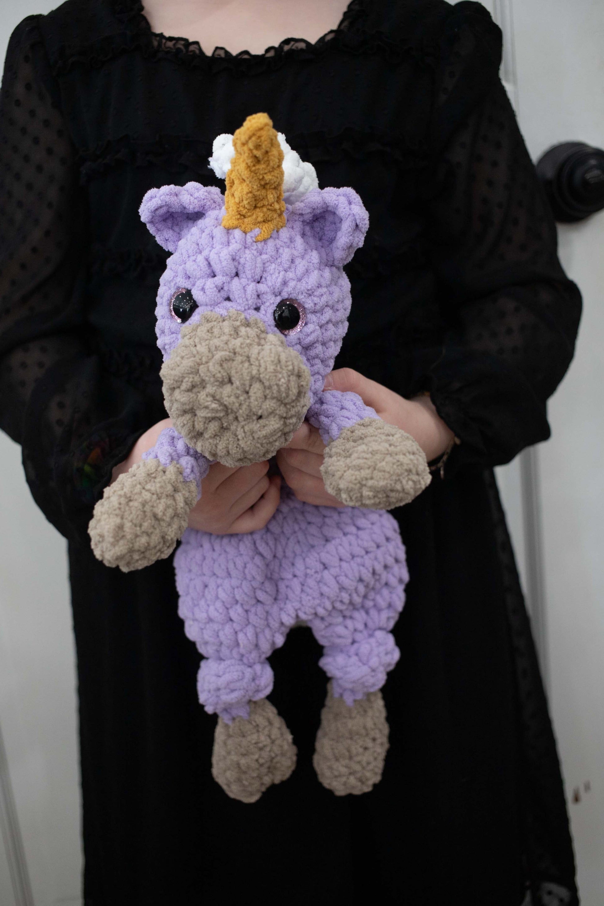 Una Unicorn Lovey, Crochet Stuffed Animal, Uni Unicorn Snuggler-4