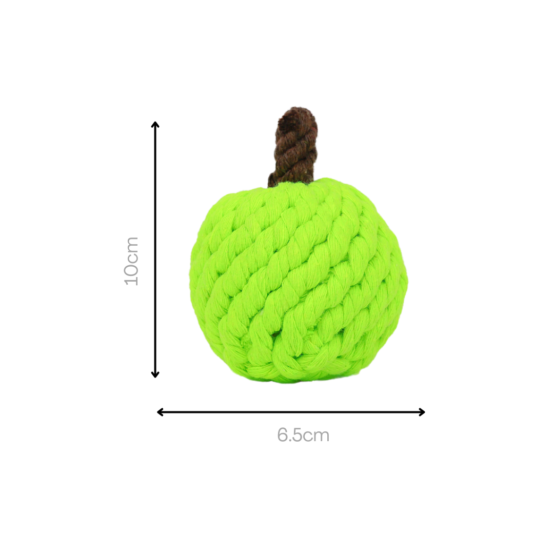 Handmade Green Apple Rope Toy-3