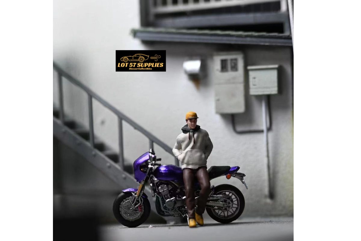 EHC Model Figure Set 2019 Kawasaki z900rs With Boy Figure 1:64 (resin)-3