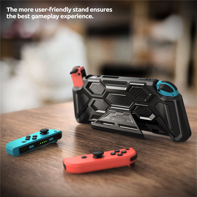 For Nintendo Switch Case MUMBA Battle Series Heavy Duty Grip Cover For Nintendo Switch Console with Comfort Padded Hand Grips-3