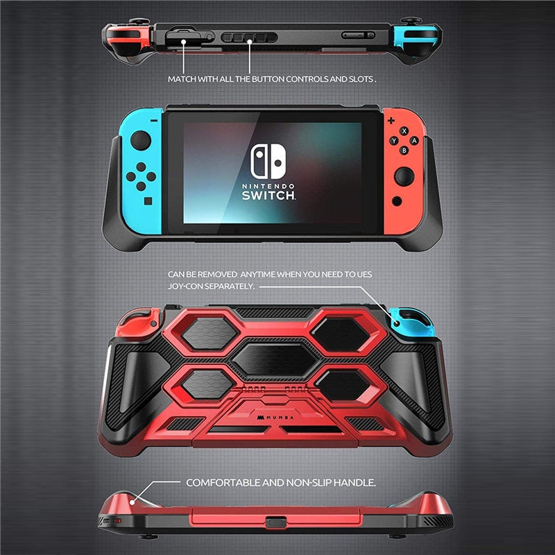 For Nintendo Switch Case MUMBA Battle Series Heavy Duty Grip Cover For Nintendo Switch Console with Comfort Padded Hand Grips-4