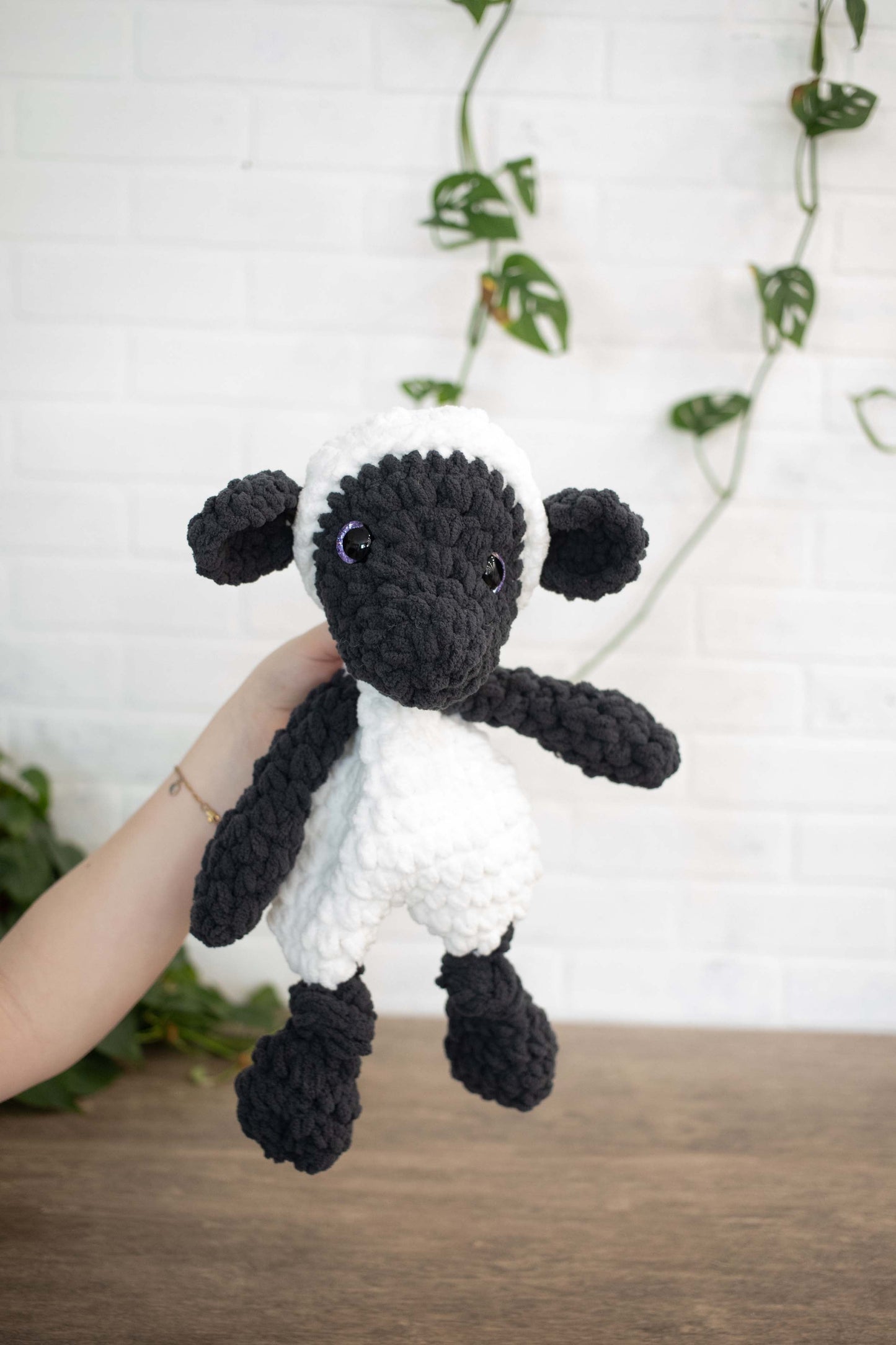 Lamb Crochet Stuffed Animal, Sheep Heirloom Plush, Baby Lovey, Soft Cuddlers for Kids-3