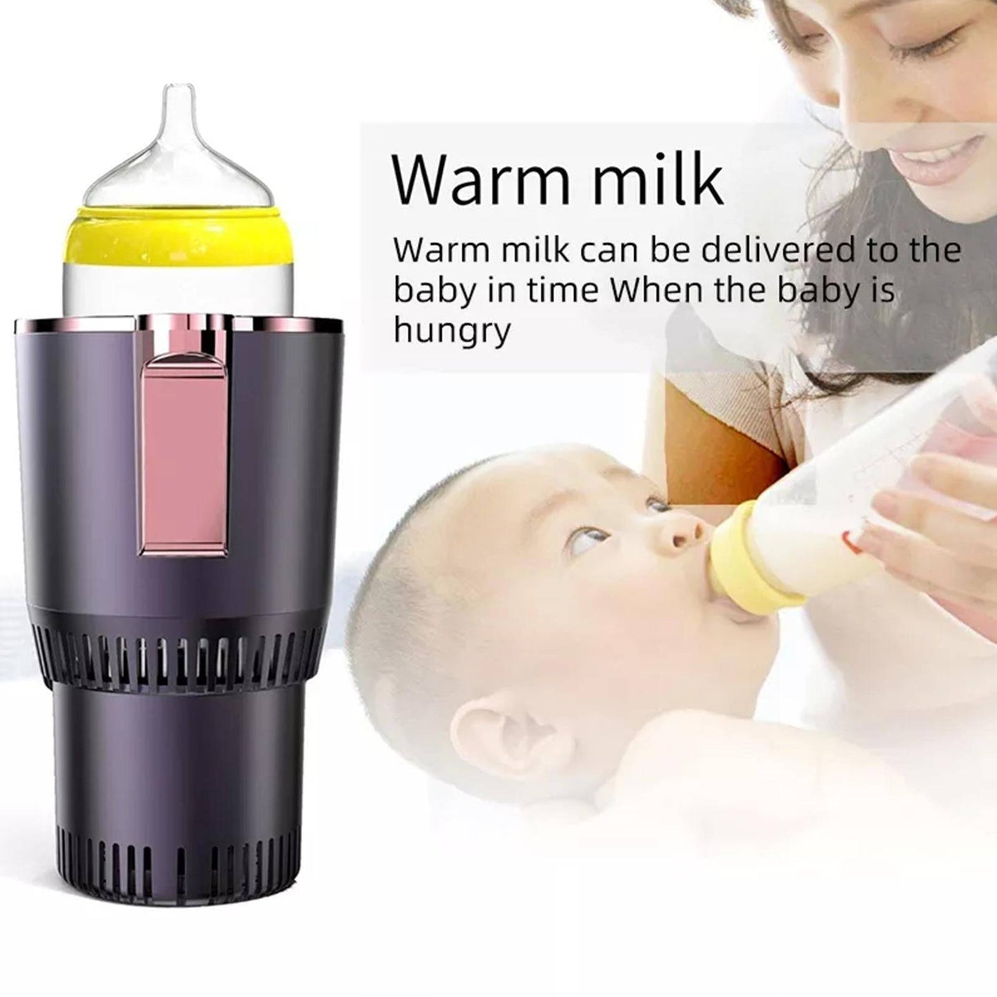 Car Heating Water Cup Car Coffee Warmer Beverage Temperature Display-4